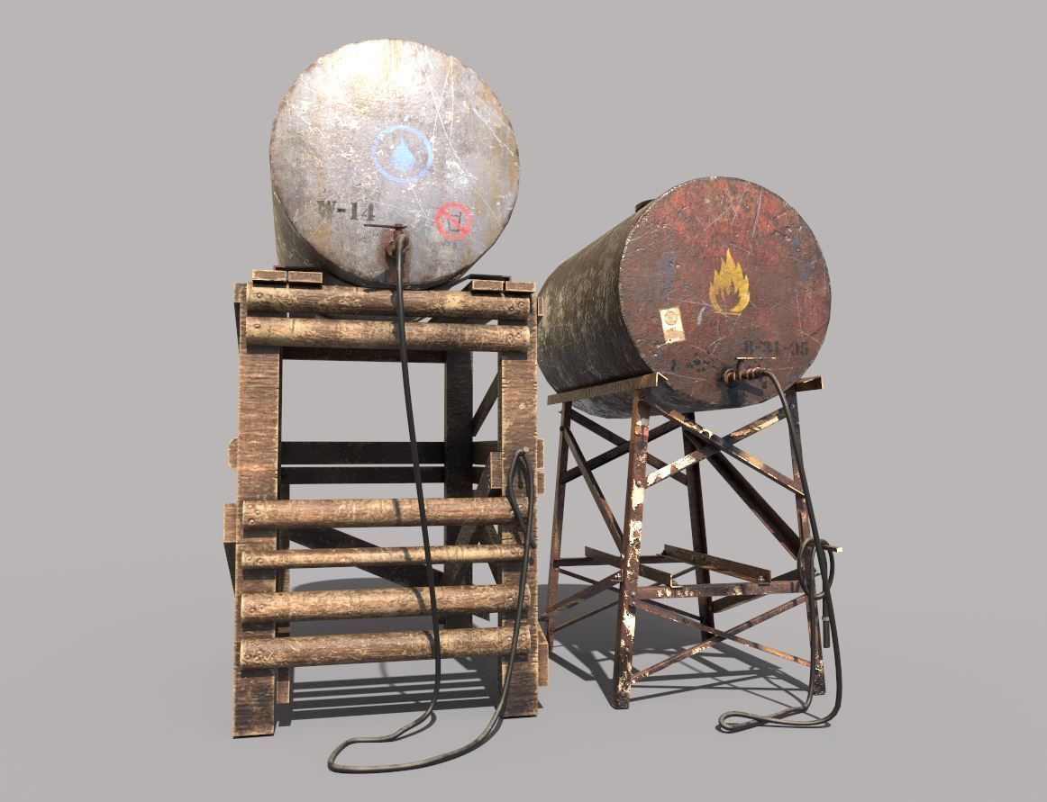 Old Oil And Water Tank 3D model_1