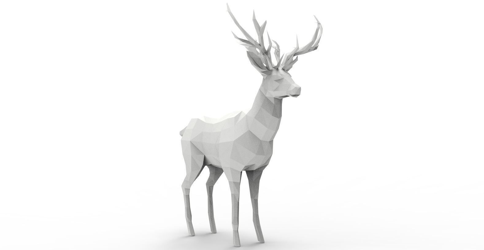 Lowpoly Animal - deer Low-poly 3D model_2