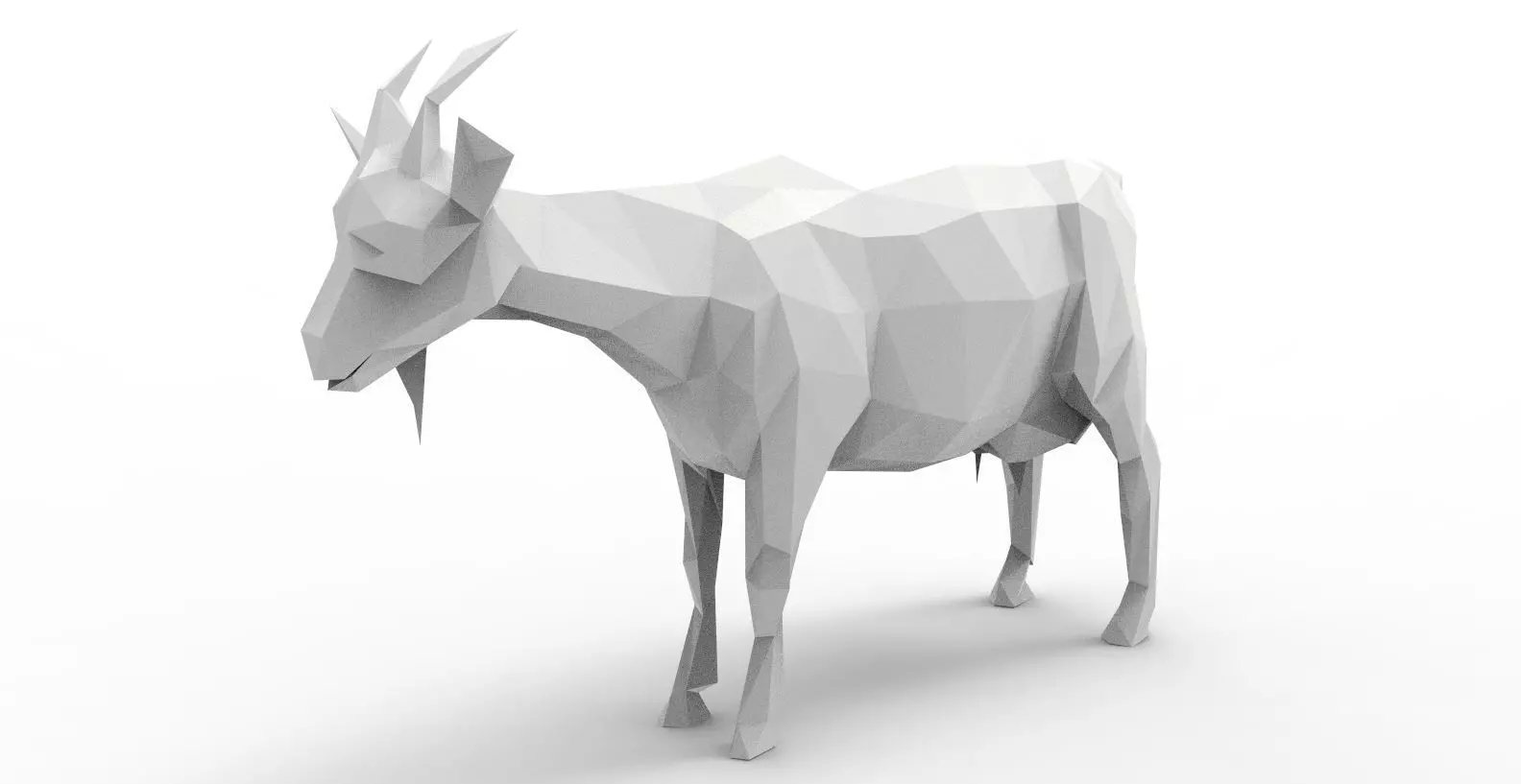 Lowpoly Animal - goat Low-poly 3D model_0