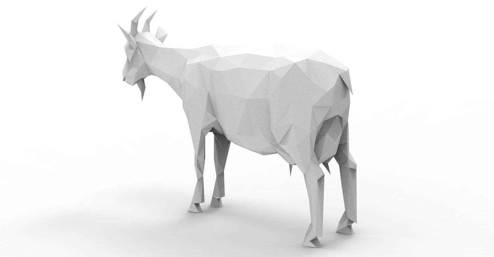 Lowpoly Animal - goat Low-poly 3D model_1