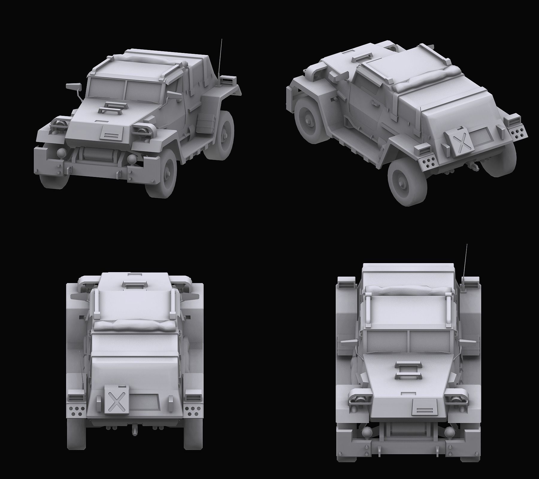 Gundam Zeon Jeep model 3D model_10