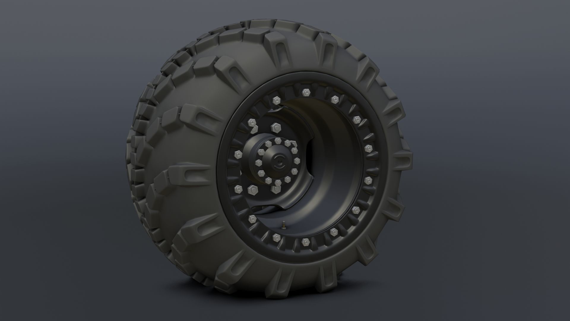 Complete set of wheels for Zil-130 truck Free low-poly 3D model_4