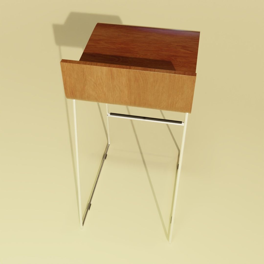 Industrial Bar Stool Low-poly 3D model_6