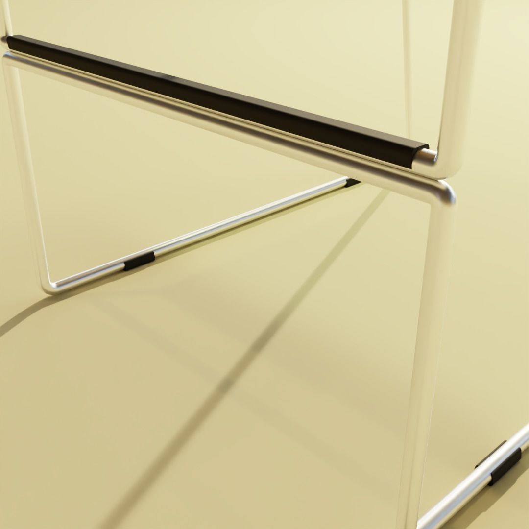 Industrial Bar Stool Low-poly 3D model_4