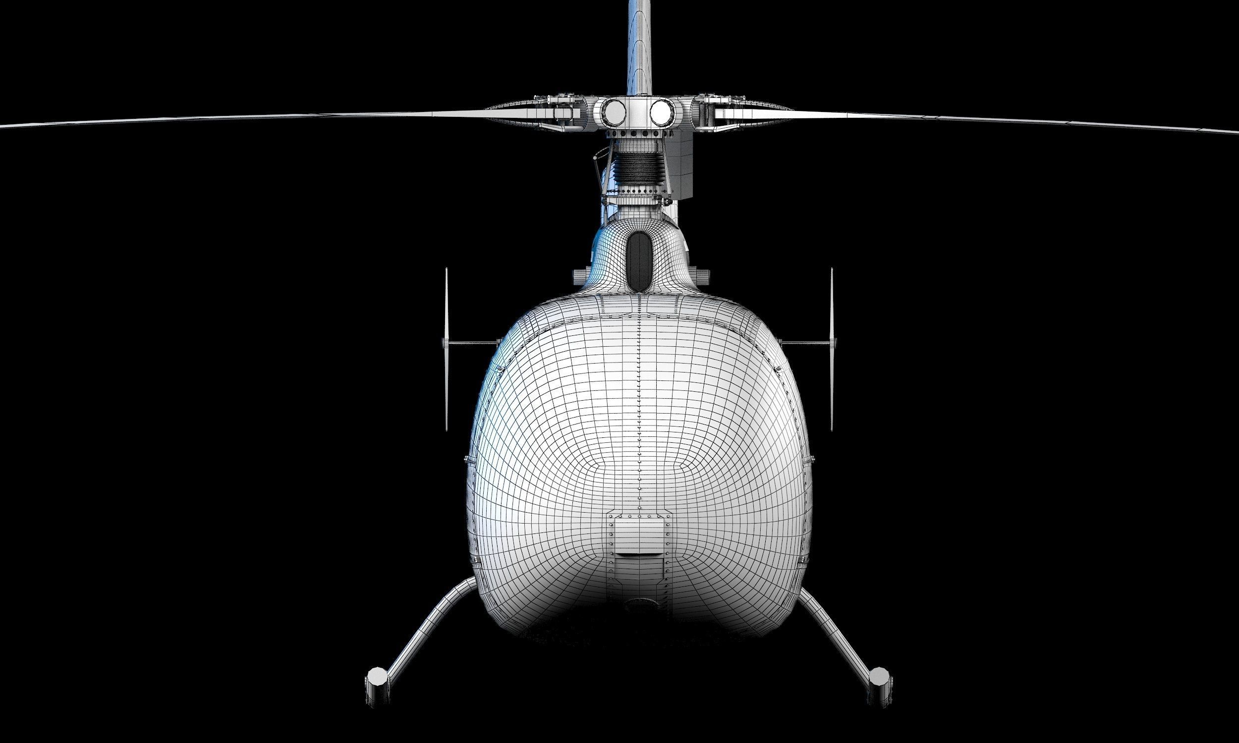 Helicopter SA340 Gazelle 3D model_9