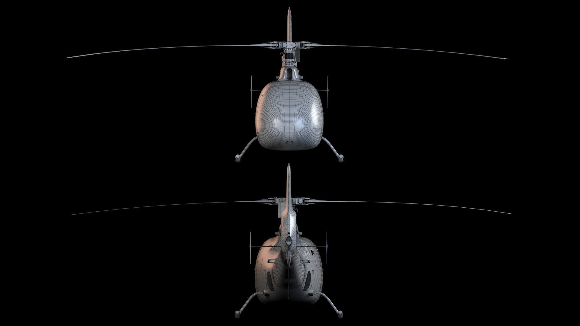 Helicopter SA340 Gazelle 3D model_11