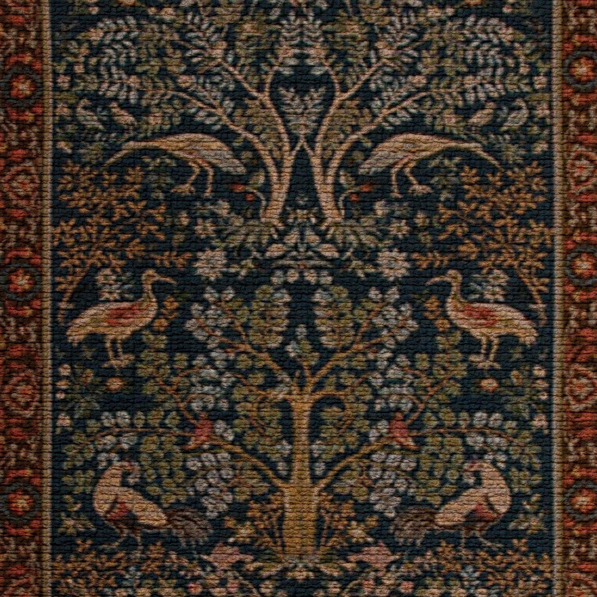 Medieval Birds Tapestry Low-poly 3D model_6