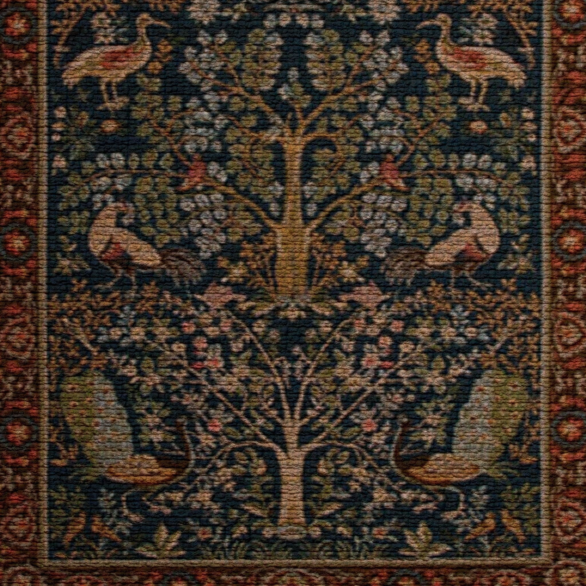 Medieval Birds Tapestry Low-poly 3D model_7