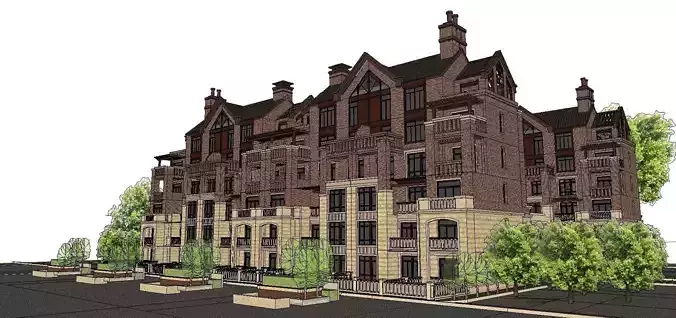 Nobility-History-Castle-Villa-070 brick building with trees