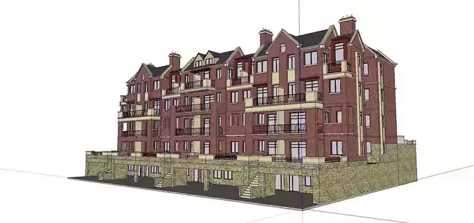 Nobility-History-Castle-Villa-072 brick building with stairs and balconies