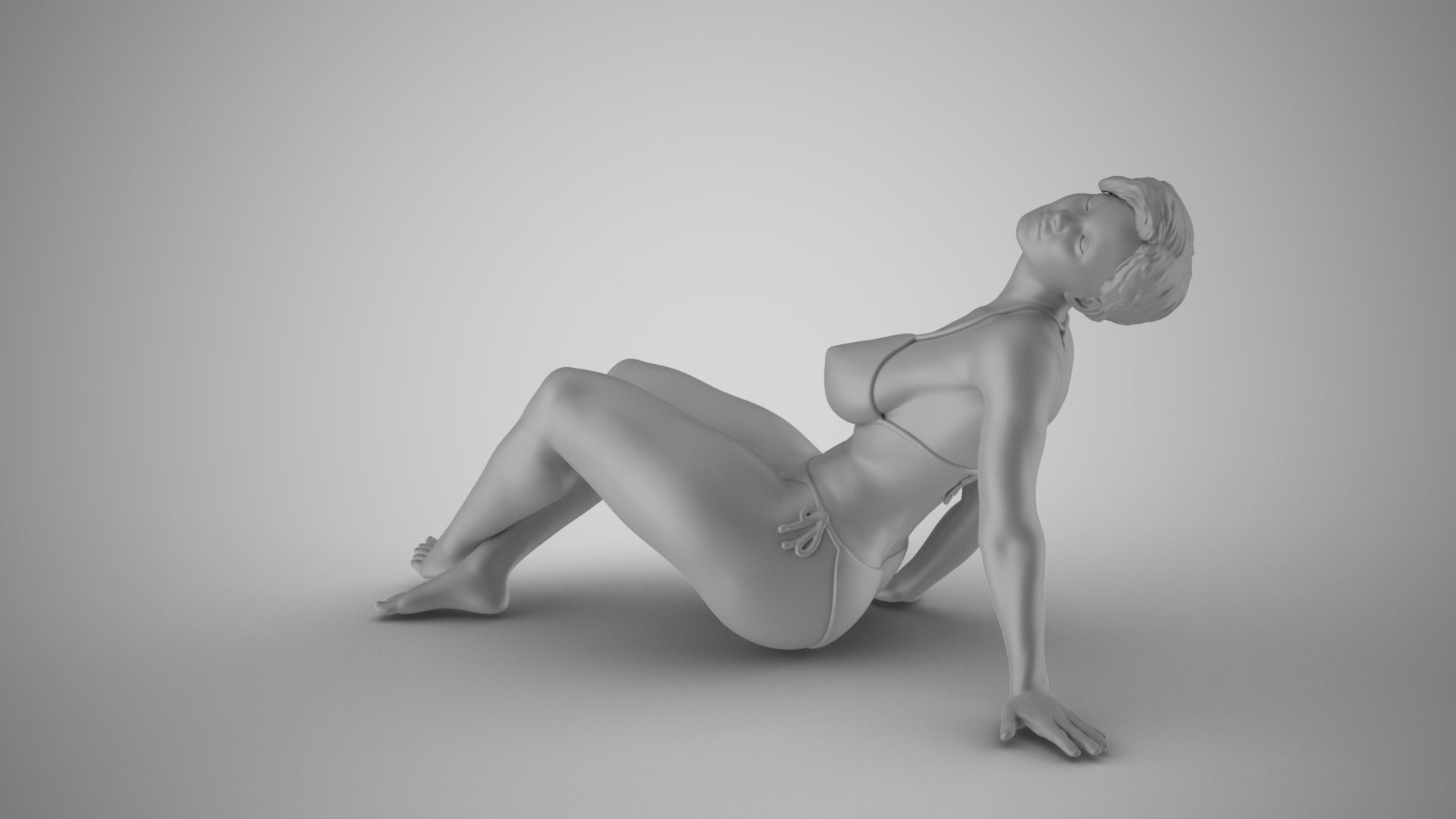 Sunbathing on Lake Pier 3D print model_2