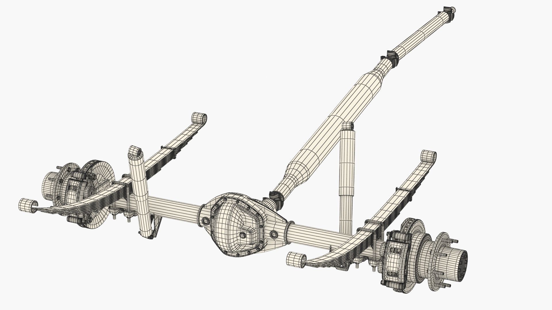 DUALLY AXLE AND DRIVESHAFT 3D model_6