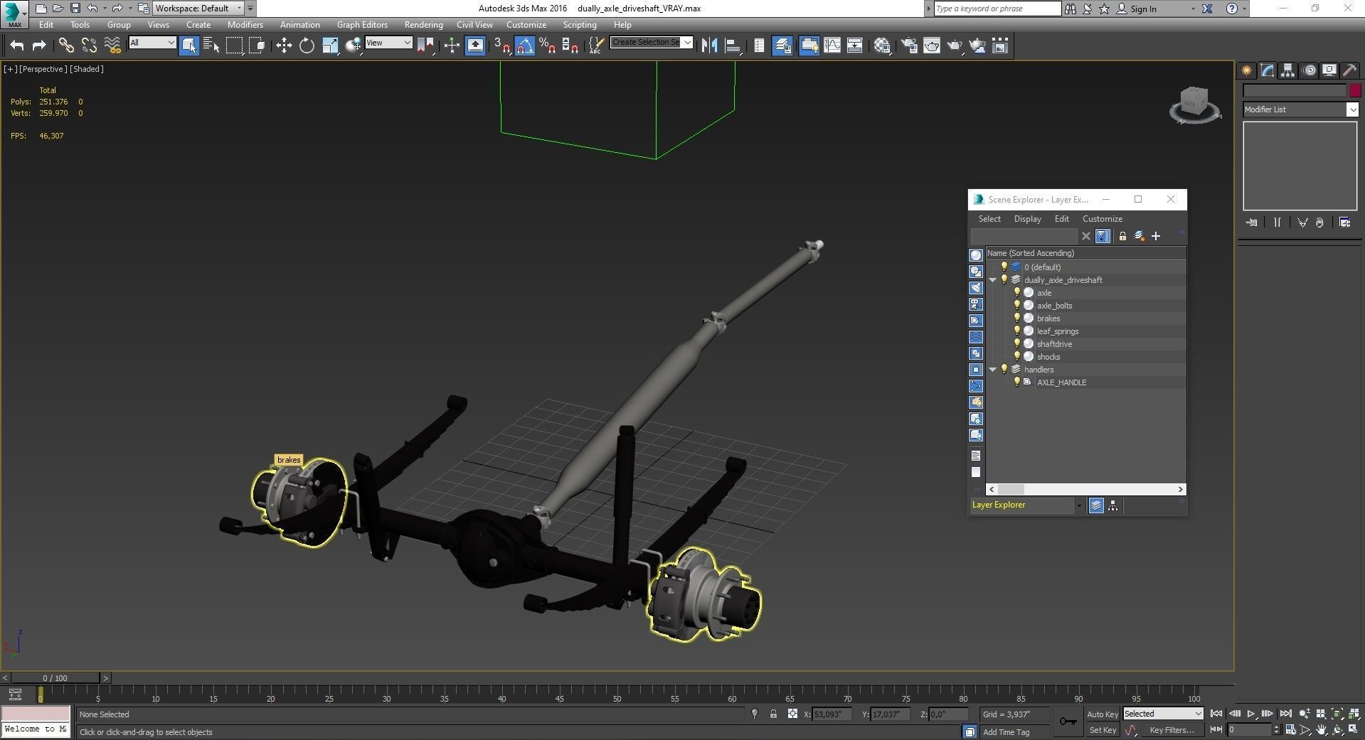 DUALLY AXLE AND DRIVESHAFT 3D model_7