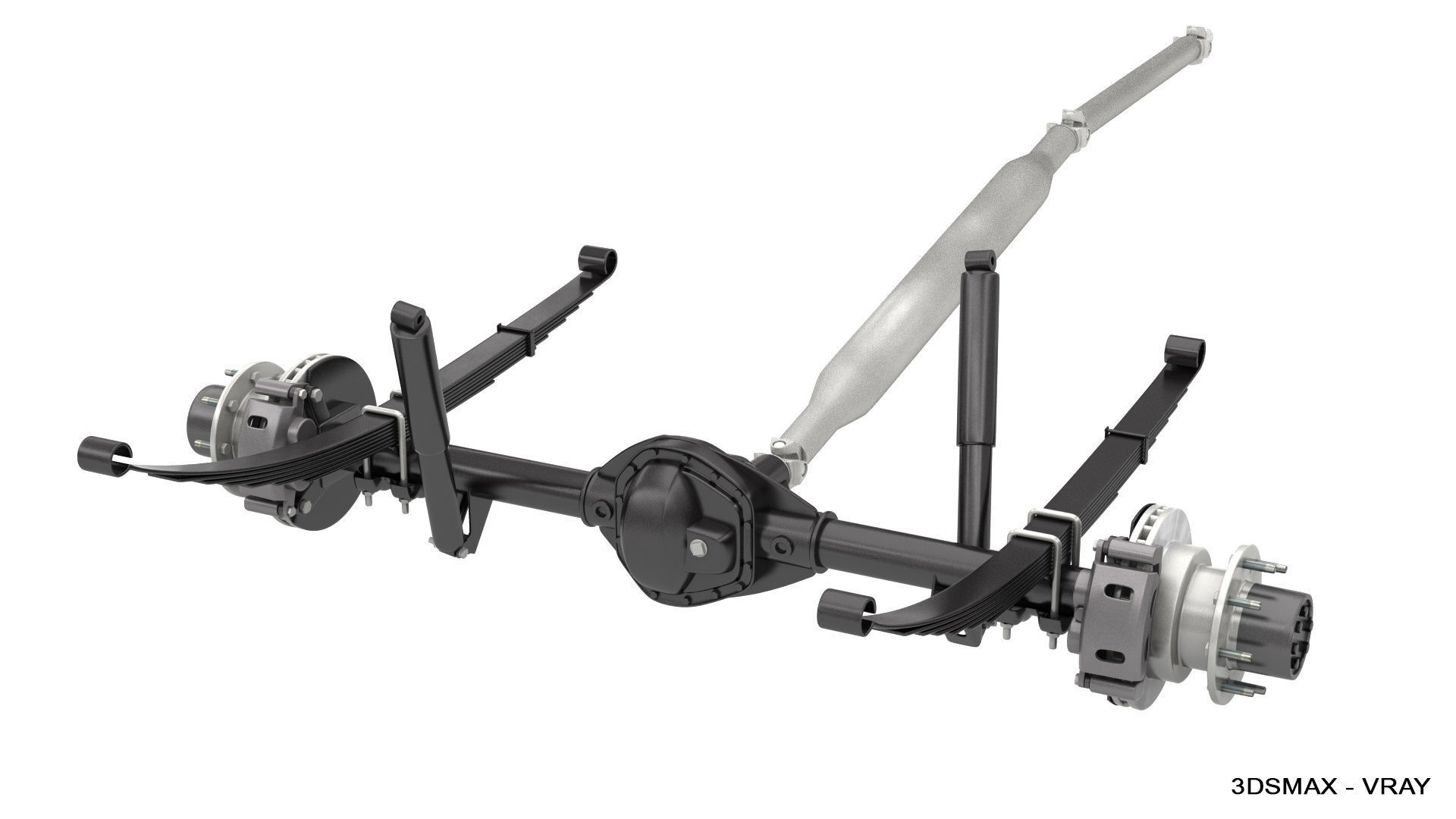 DUALLY AXLE AND DRIVESHAFT 3D model_9