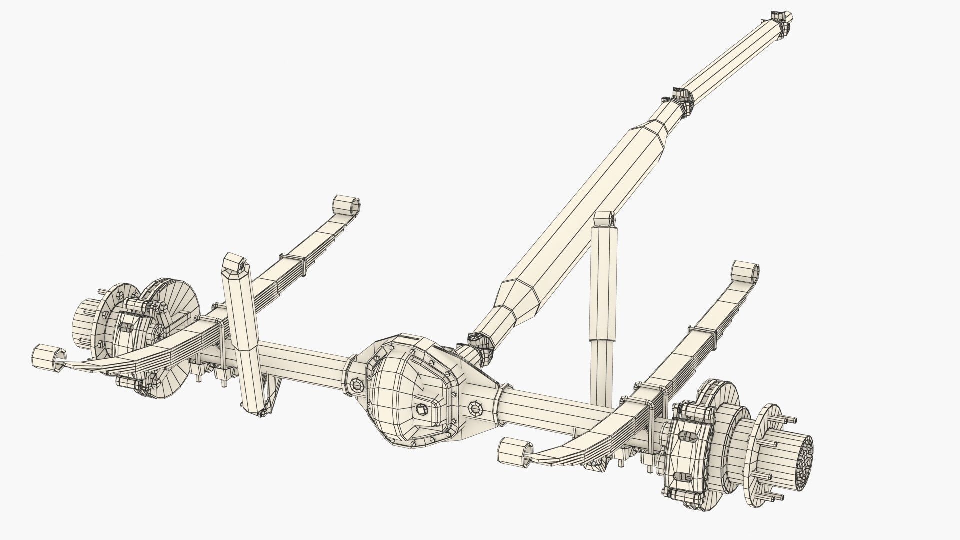 DUALLY AXLE AND DRIVESHAFT 3D model_5
