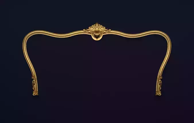 Classic Carved Bed 3D model 05 3D model