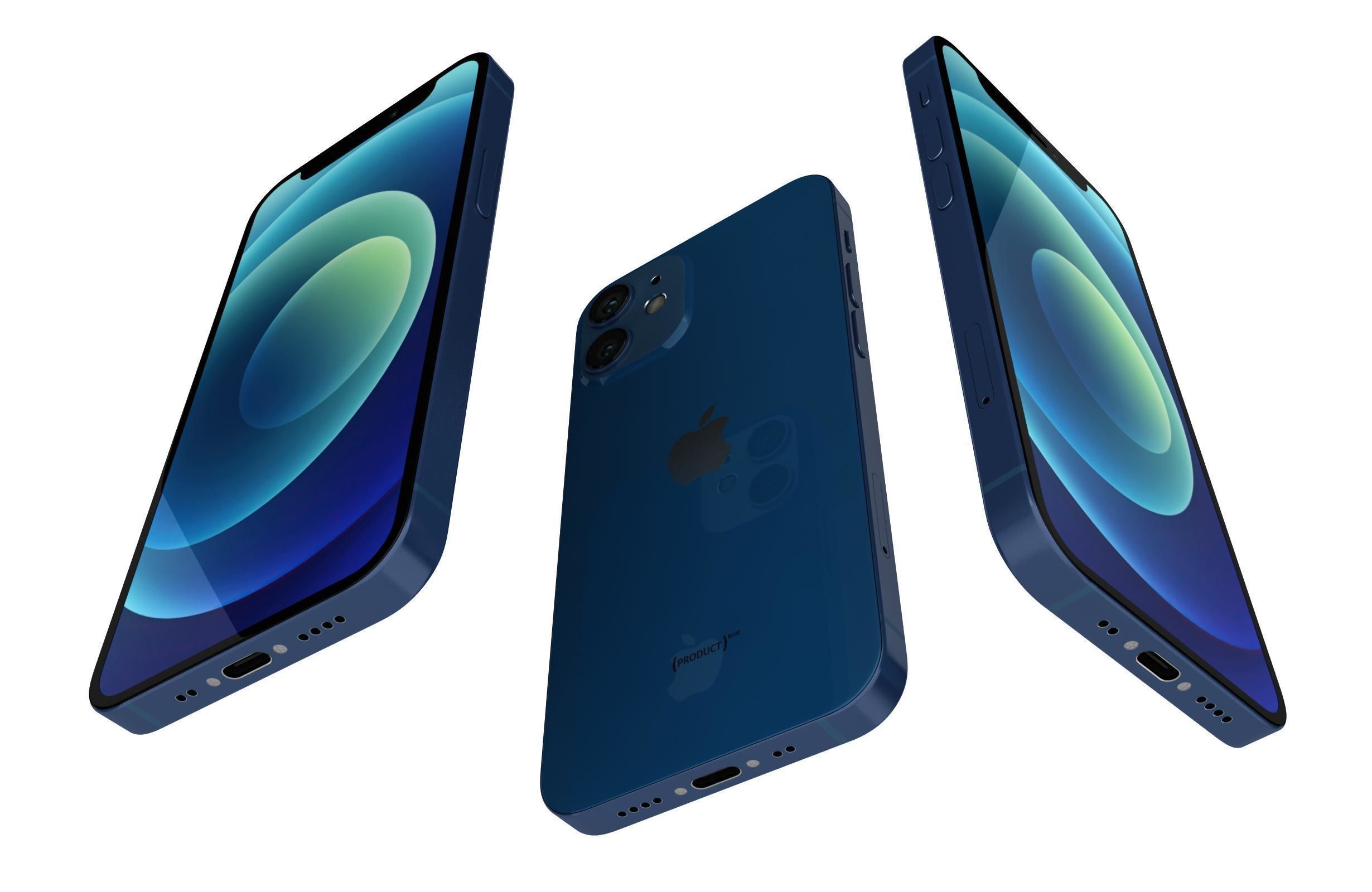 Apple iPhone 12 Mini Blue 3D model_2