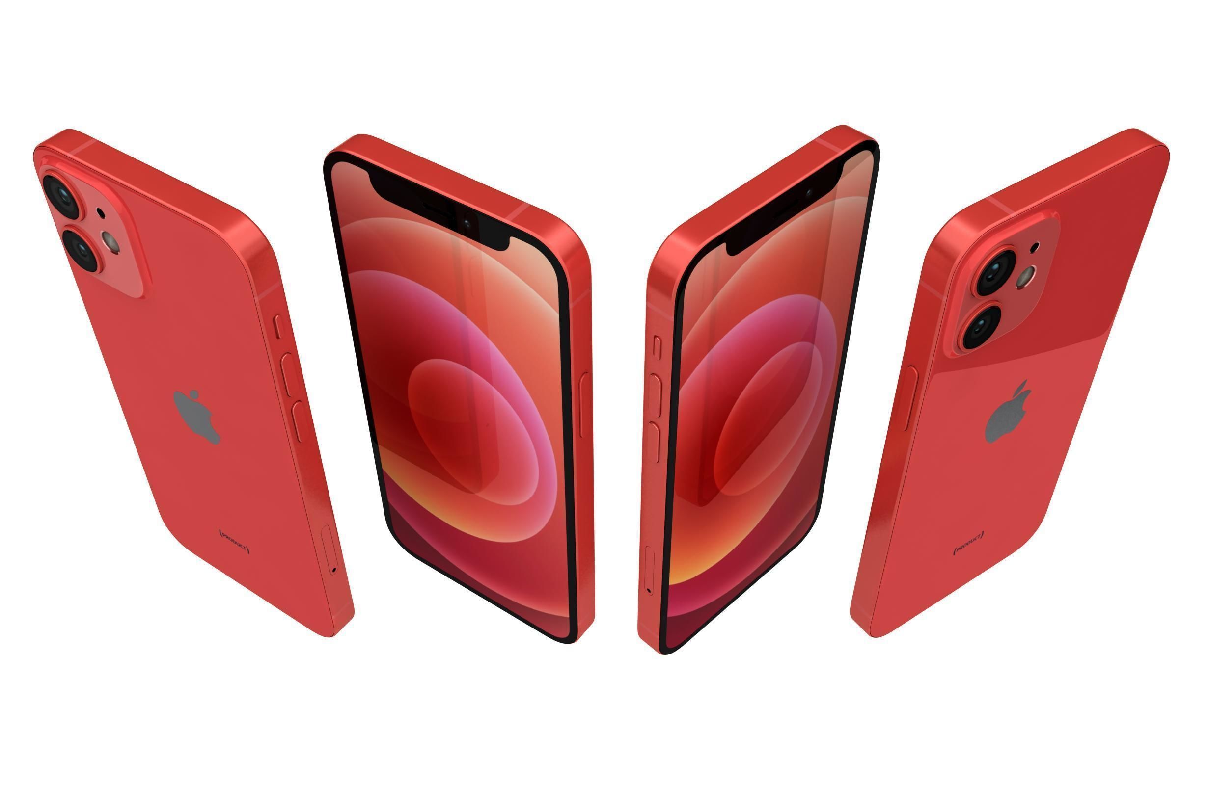 Apple iPhone 12 Mini Red 3D model_4