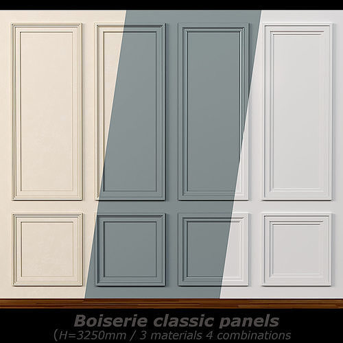 Wall molding 14  Boiserie classic panels 3D model
