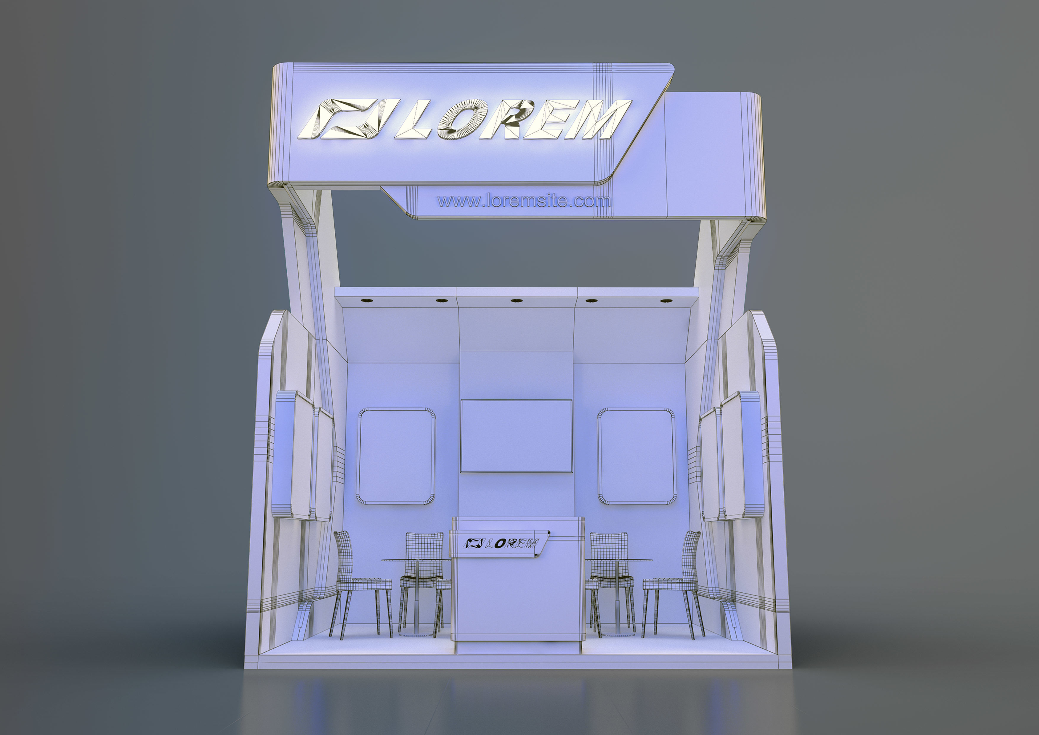 stand design 3D model_4