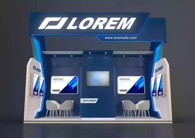 exhibition stand 18 sqm 3D model