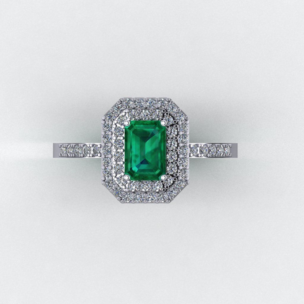 emerald ring 3D print model_1