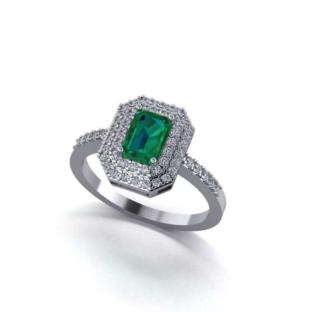 emerald ring 3D print model_0