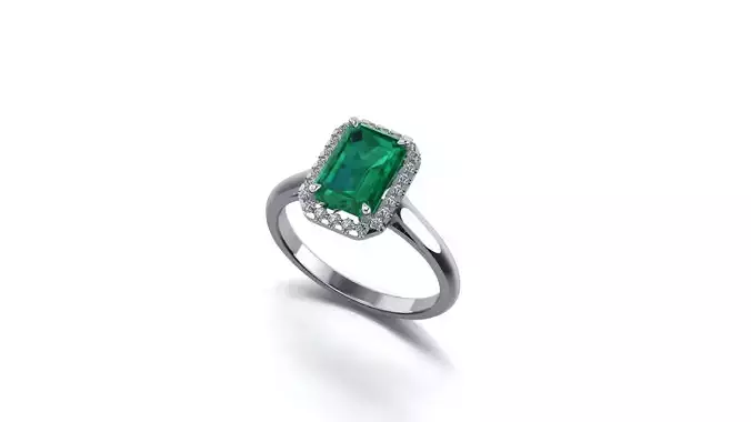 emerald ring 3D print model