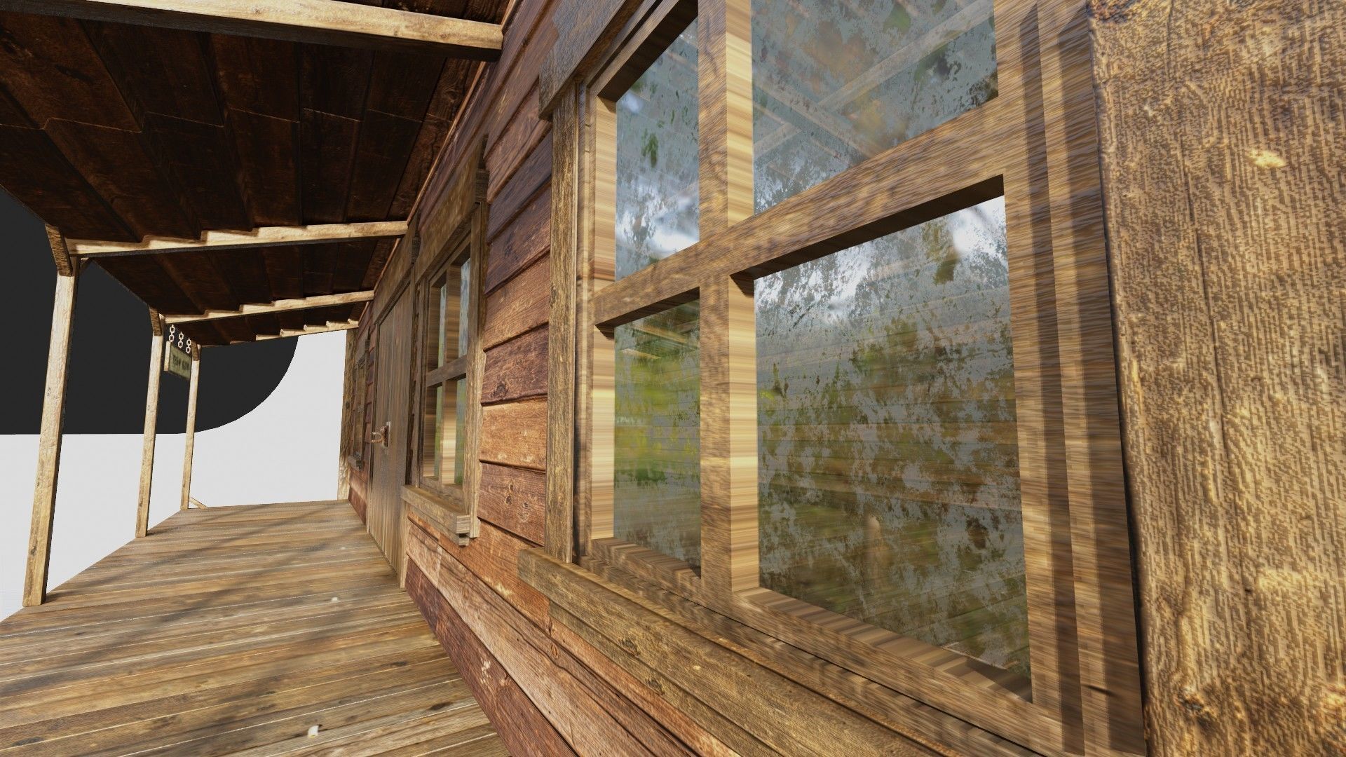 american wildwest cowboy town building  Low-poly 3D model_12