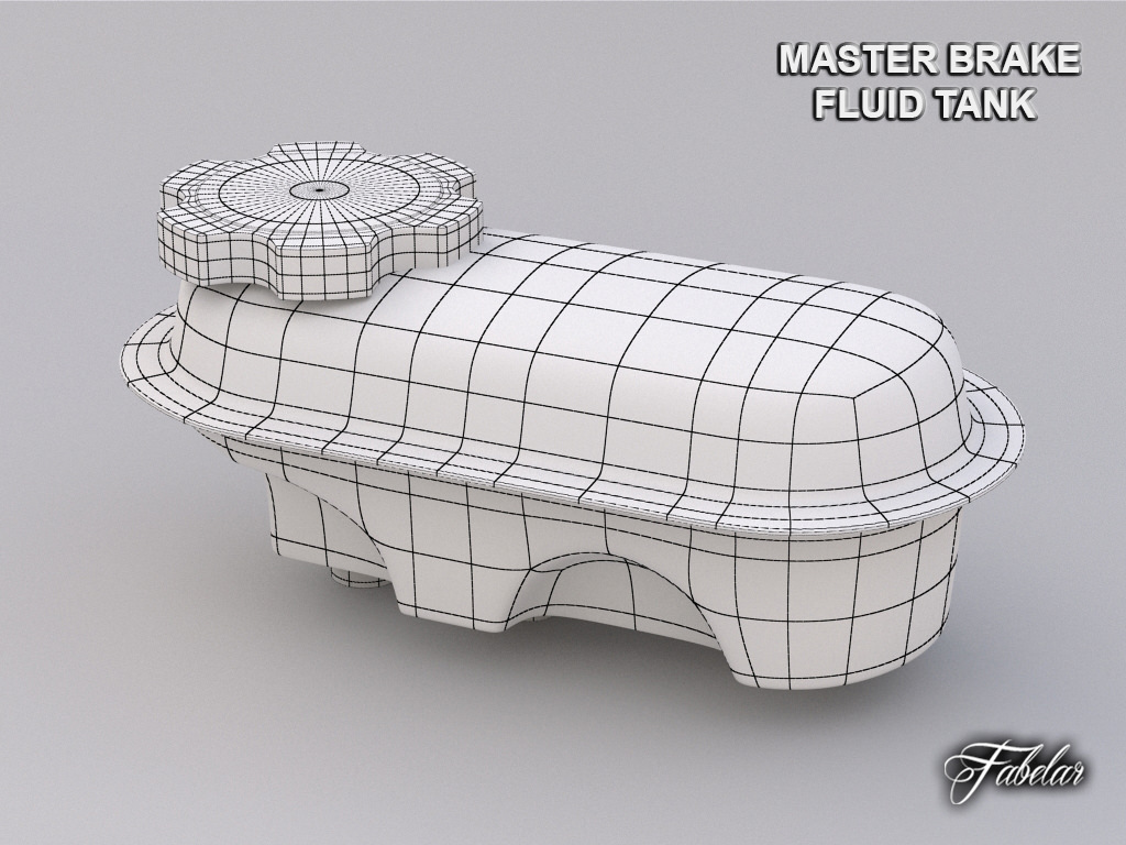 Master brake fluid tank 3D model_3