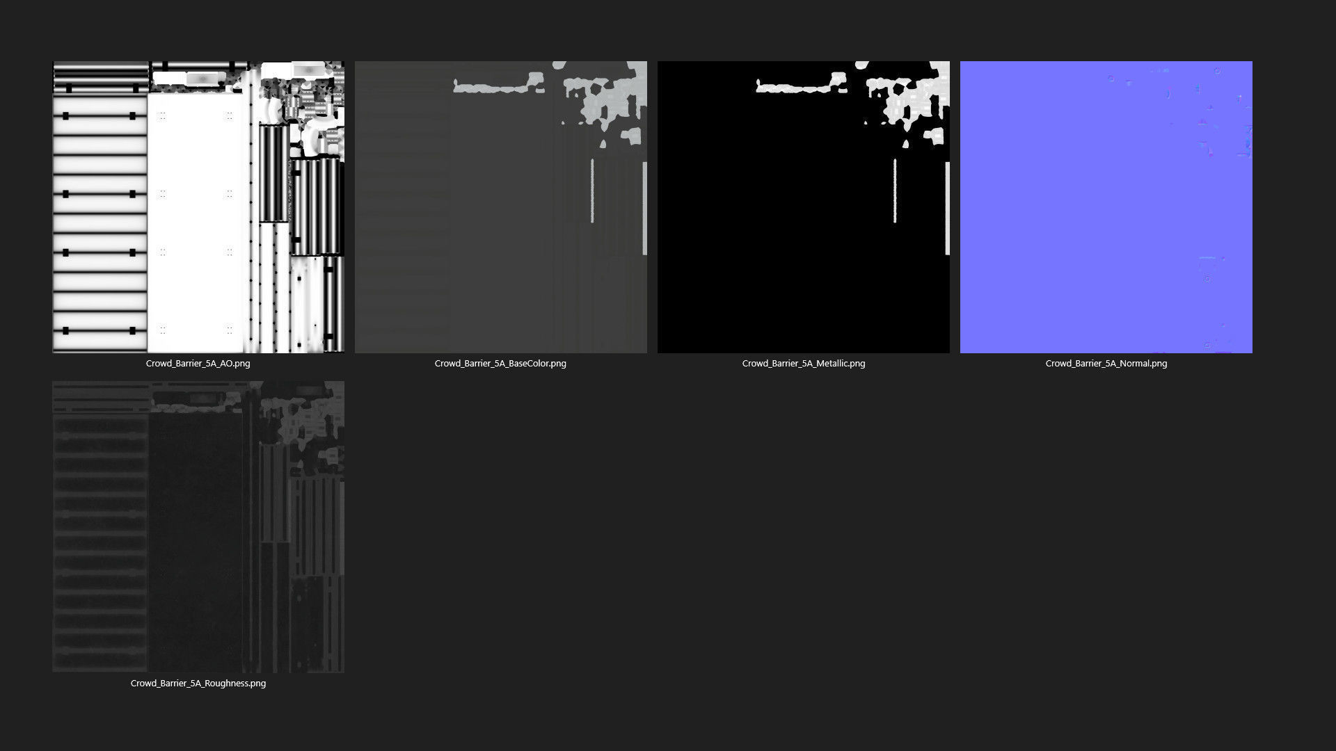 Crowd Barrier 5A Low-poly 3D model_9