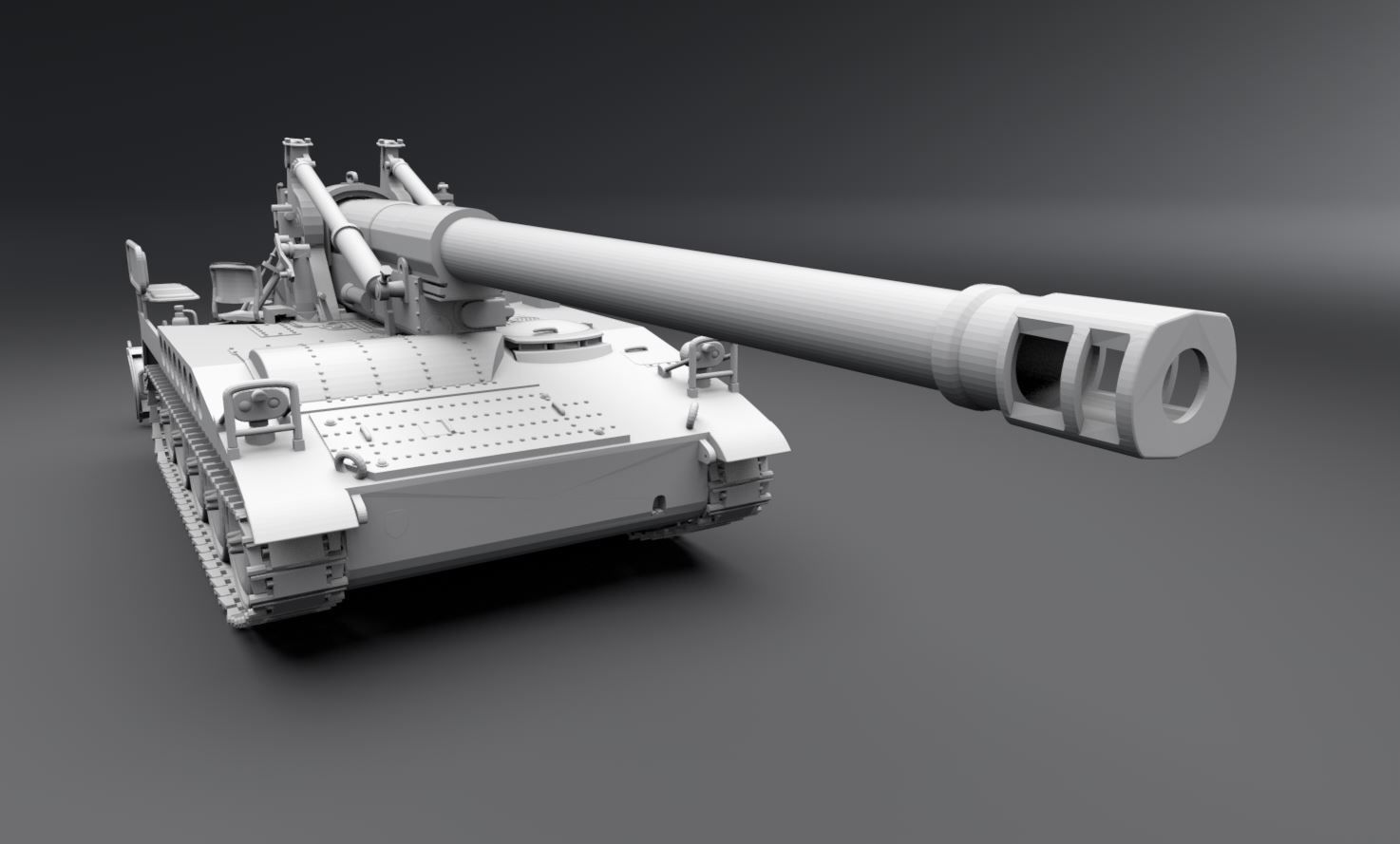 M110A2 Artillery Scale Model 3D print model_4