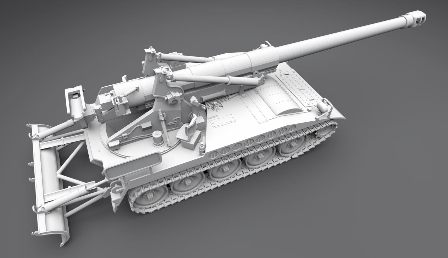 M110A2 Artillery Scale Model 3D print model_3