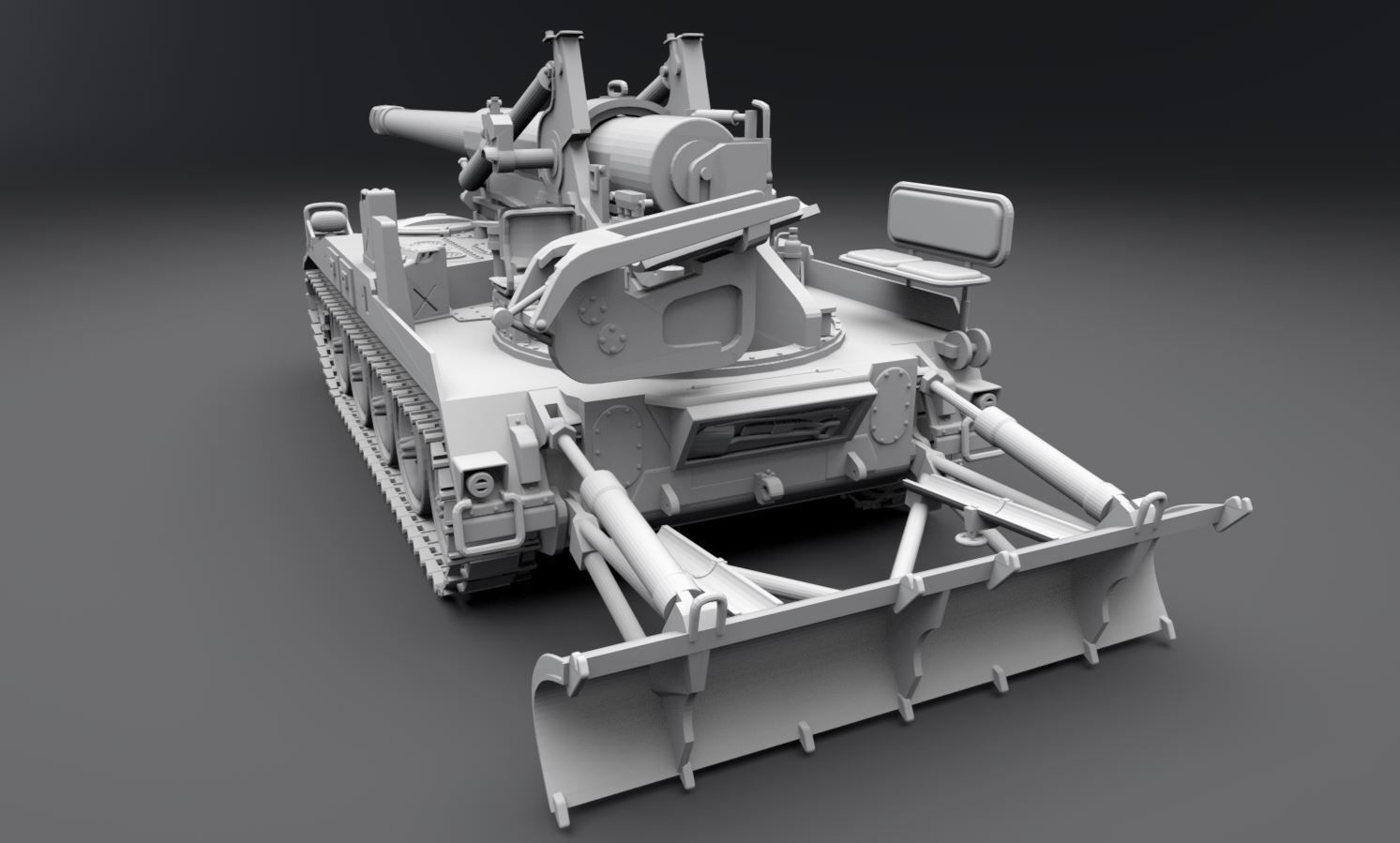 M110A2 Artillery Scale Model 3D print model_2