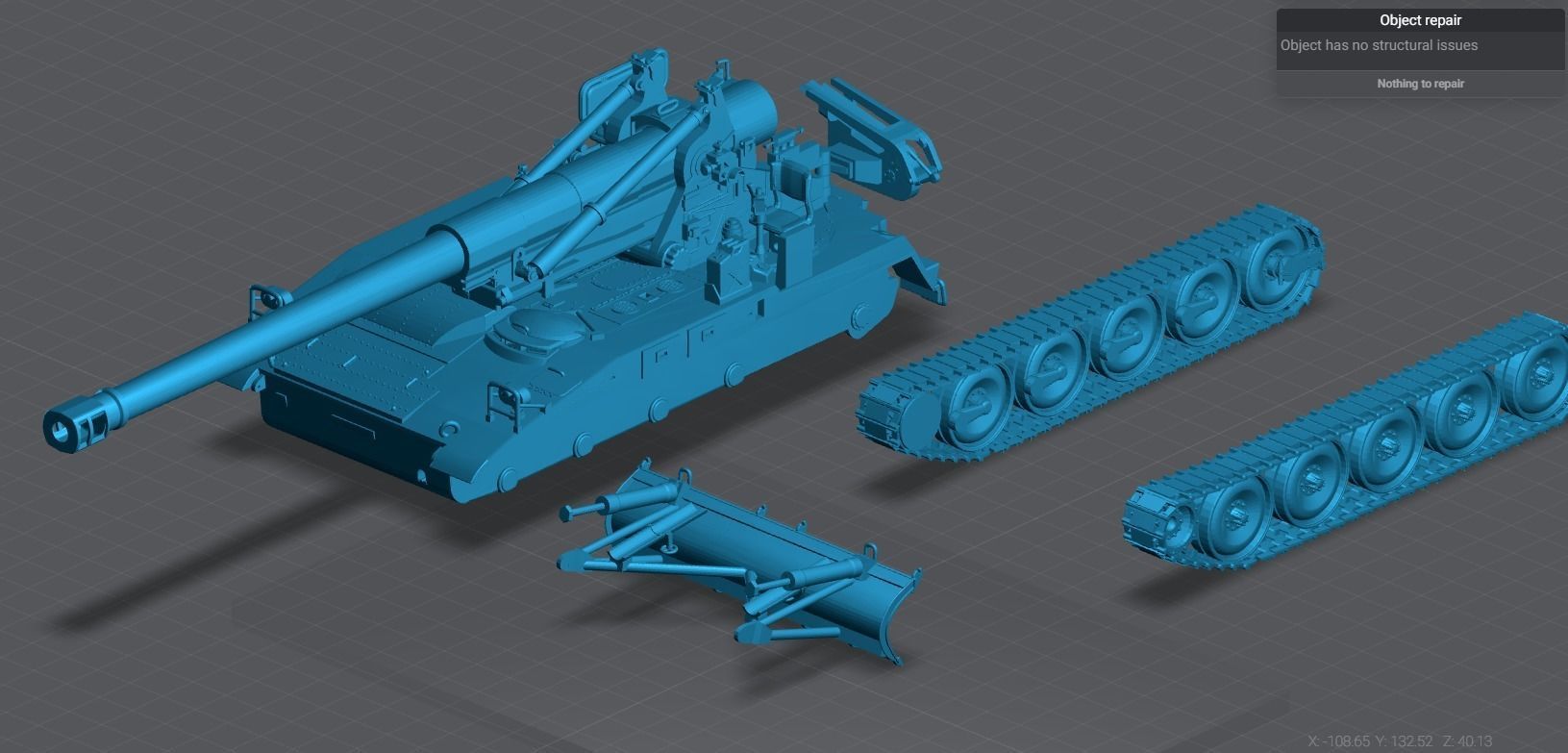 M110A2 Artillery Scale Model 3D print model_5