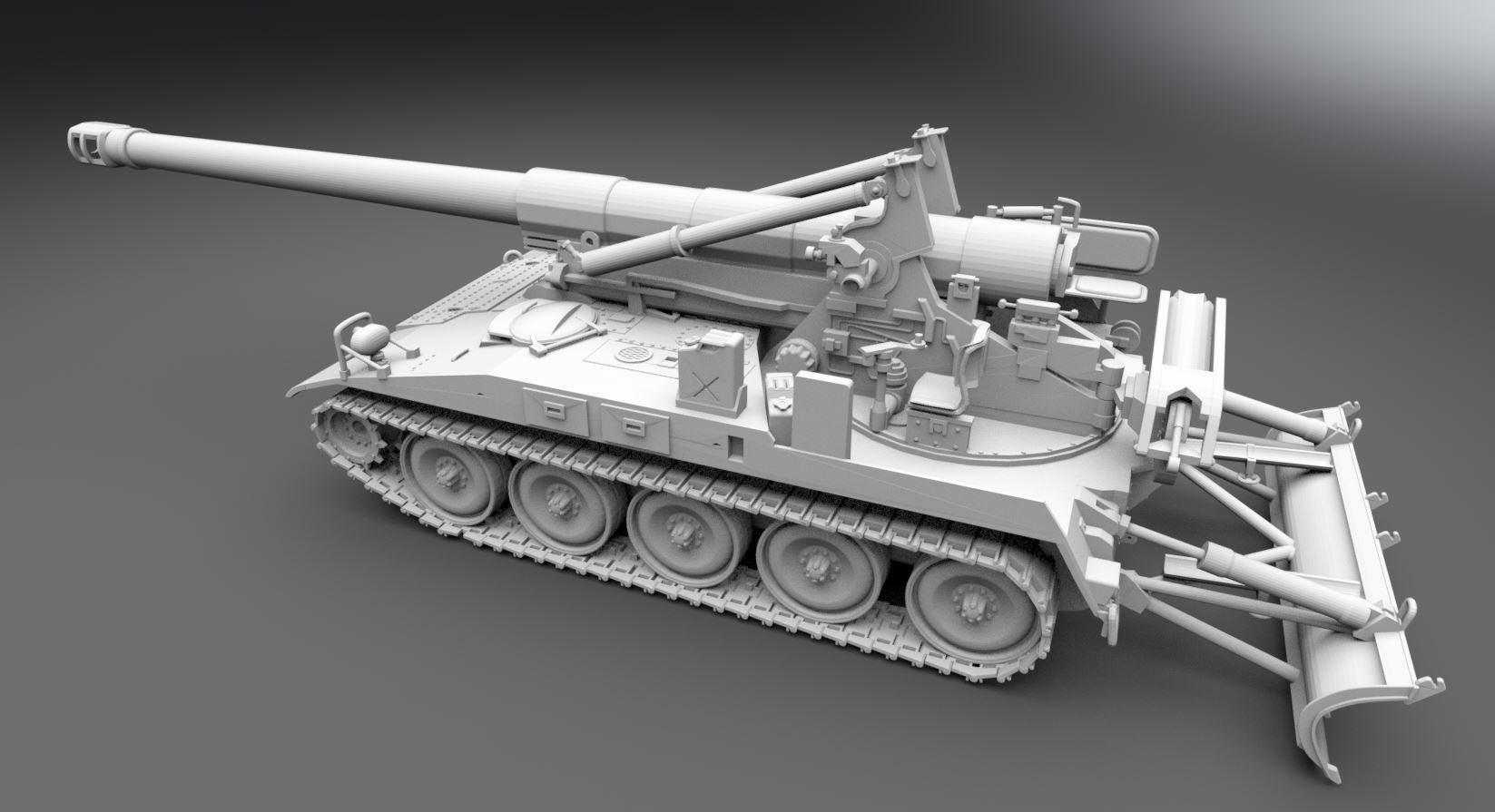 M110A2 Artillery Scale Model 3D print model_1