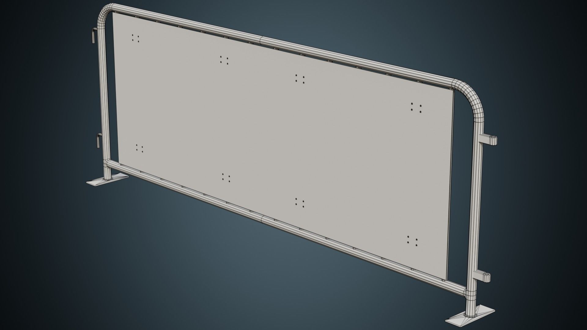 Crowd Barrier 5B Low-poly 3D model_6