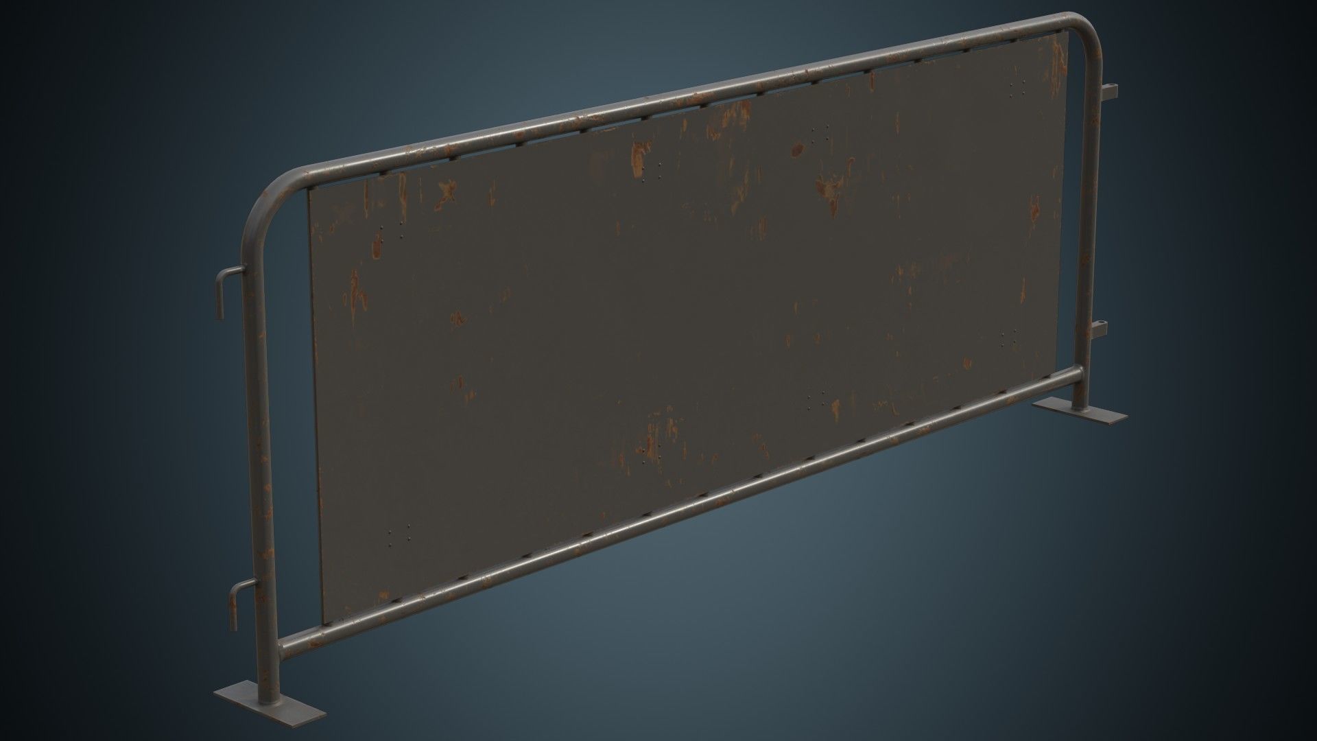 Crowd Barrier 5B Low-poly 3D model_1