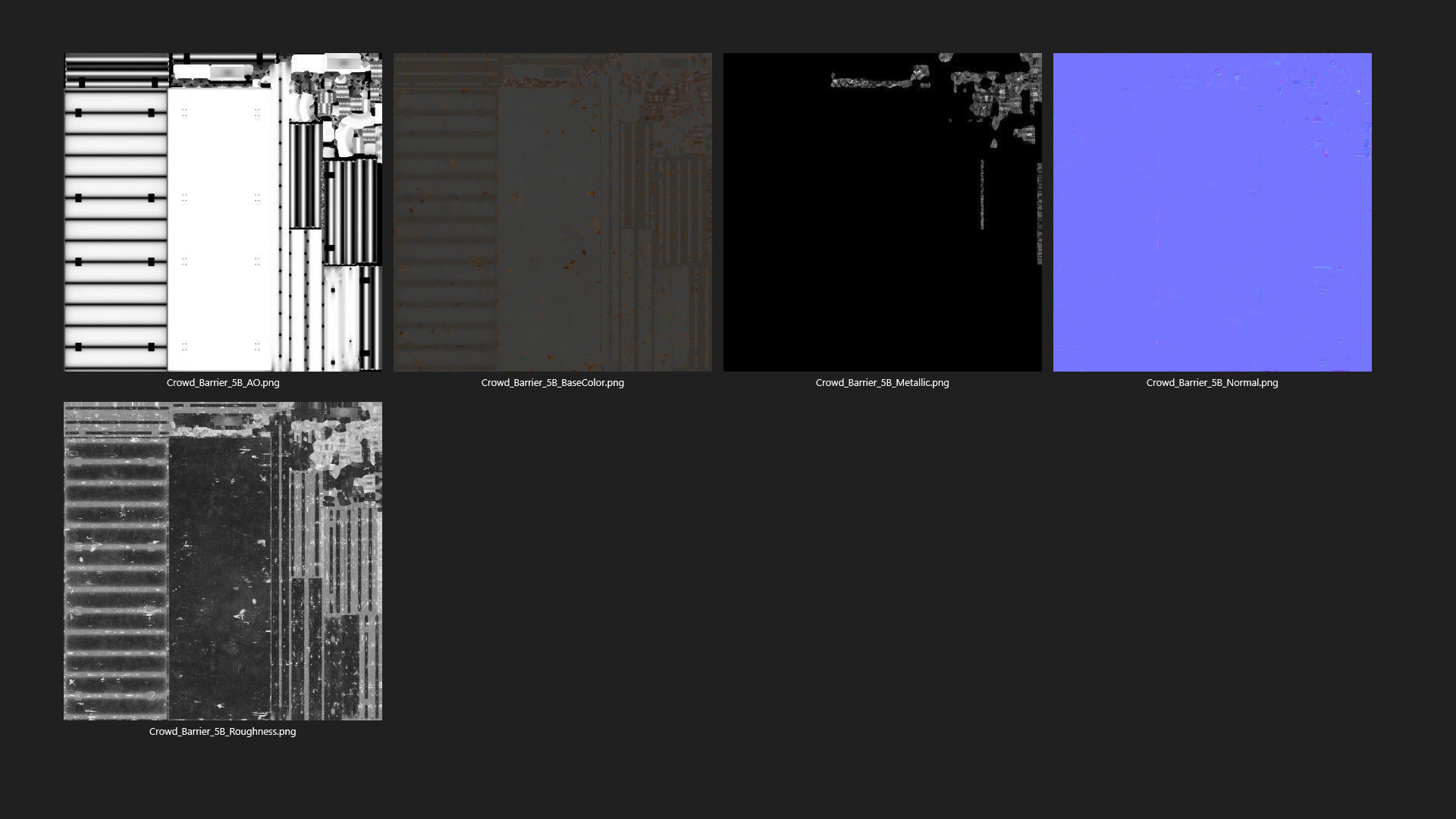 Crowd Barrier 5B Low-poly 3D model_9