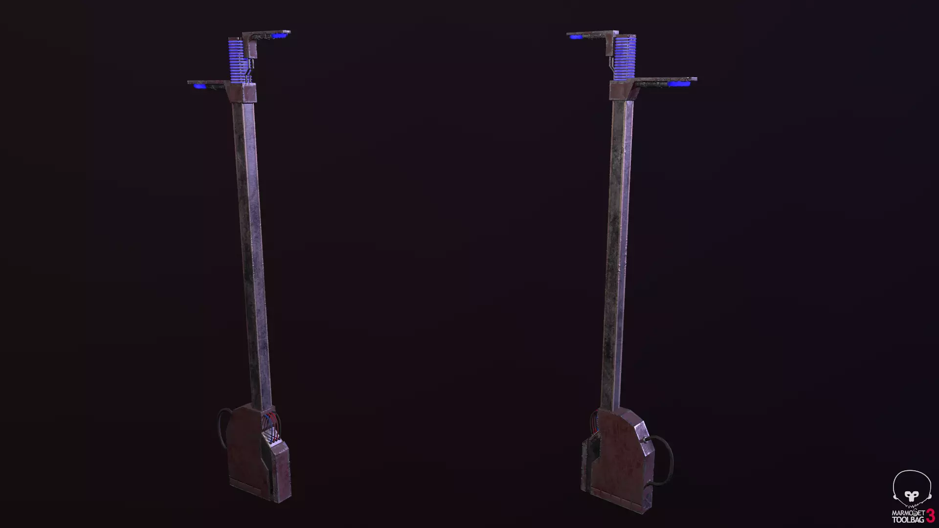 Cyberpunk Light Game-Ready Low-poly 3D model_0