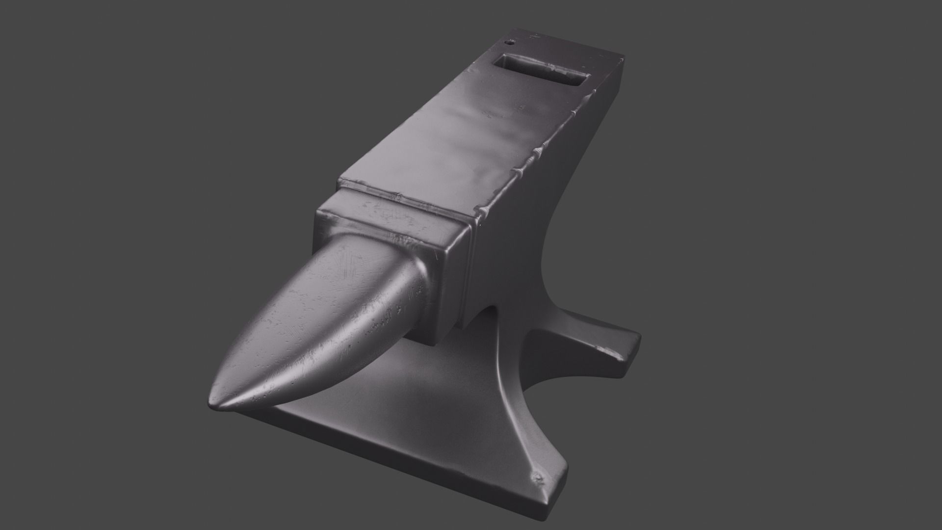 Slightly damaged anvil Low-poly 3D model_2