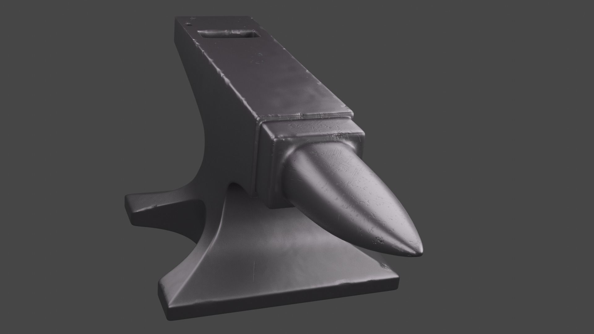 Slightly damaged anvil Low-poly 3D model_3