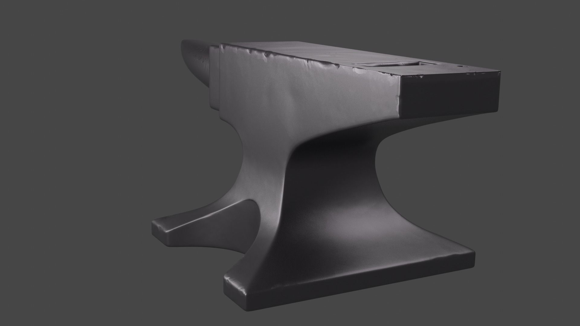 Slightly damaged anvil Low-poly 3D model_5
