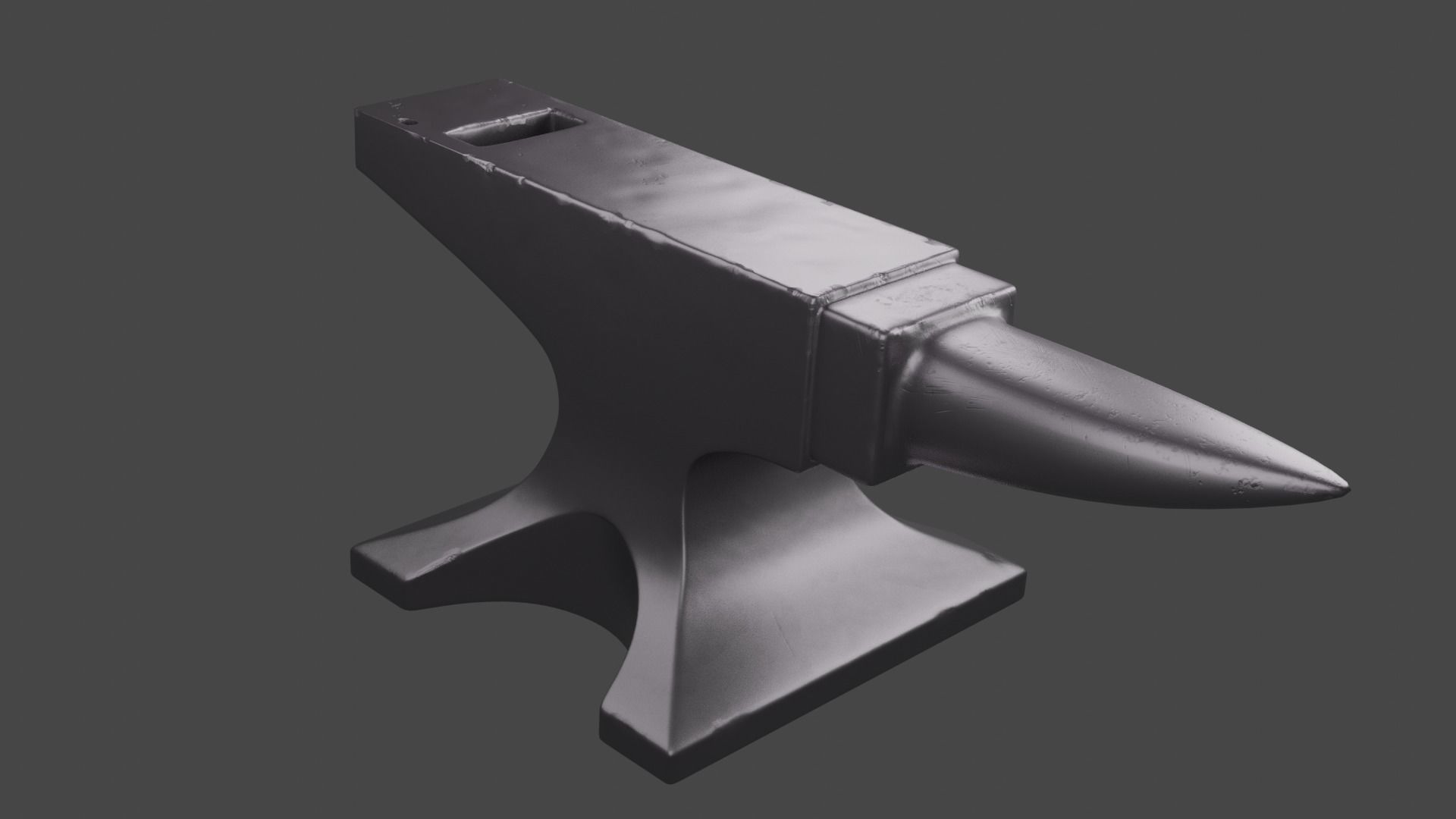 Slightly damaged anvil Low-poly 3D model_4