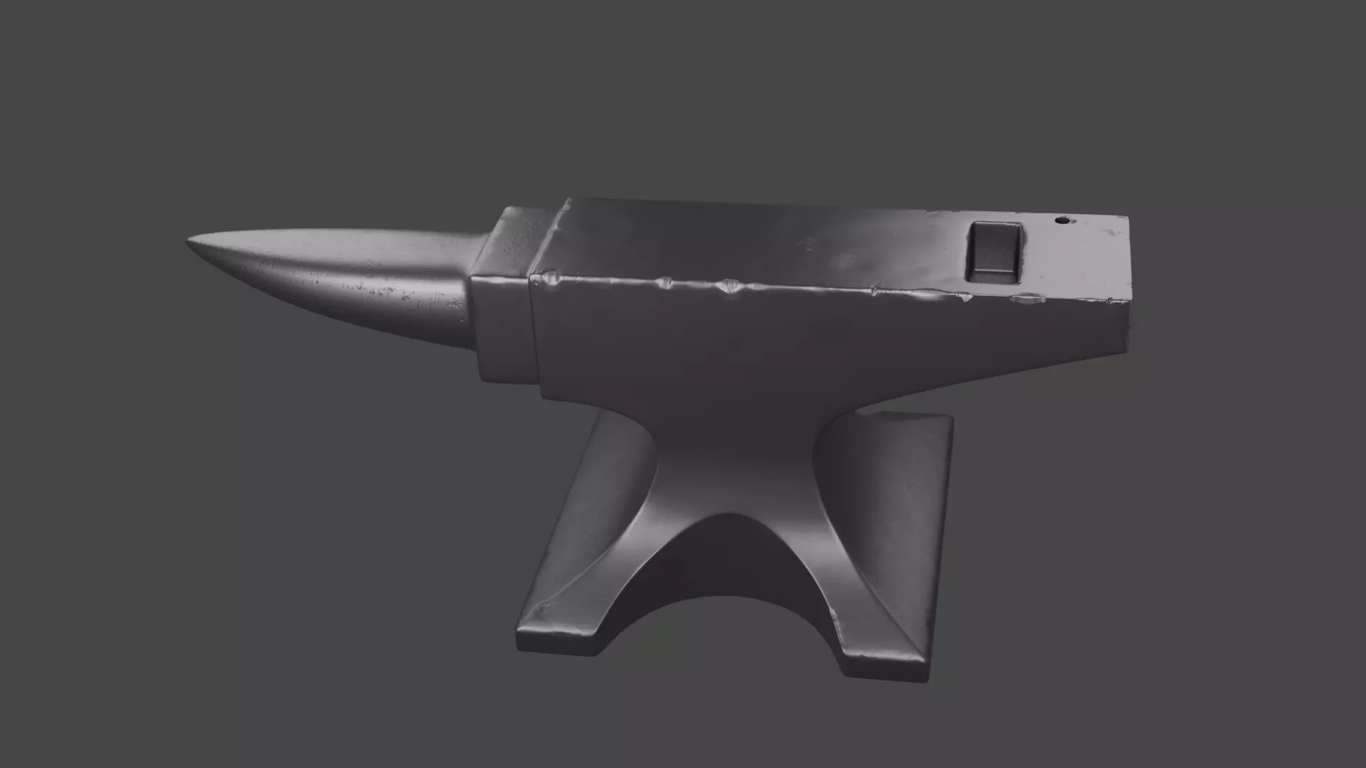 Slightly damaged anvil Low-poly 3D model_0