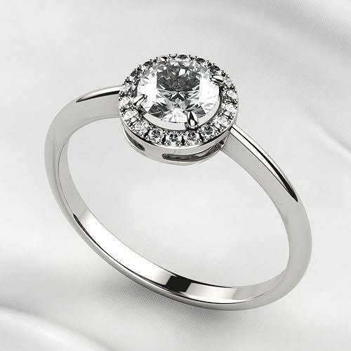 5mm Gemstone Gold Fashion Ring 3D print model