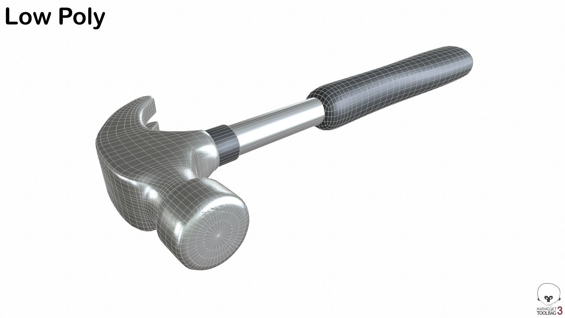Metal Hammer Low-poly 3D model_19