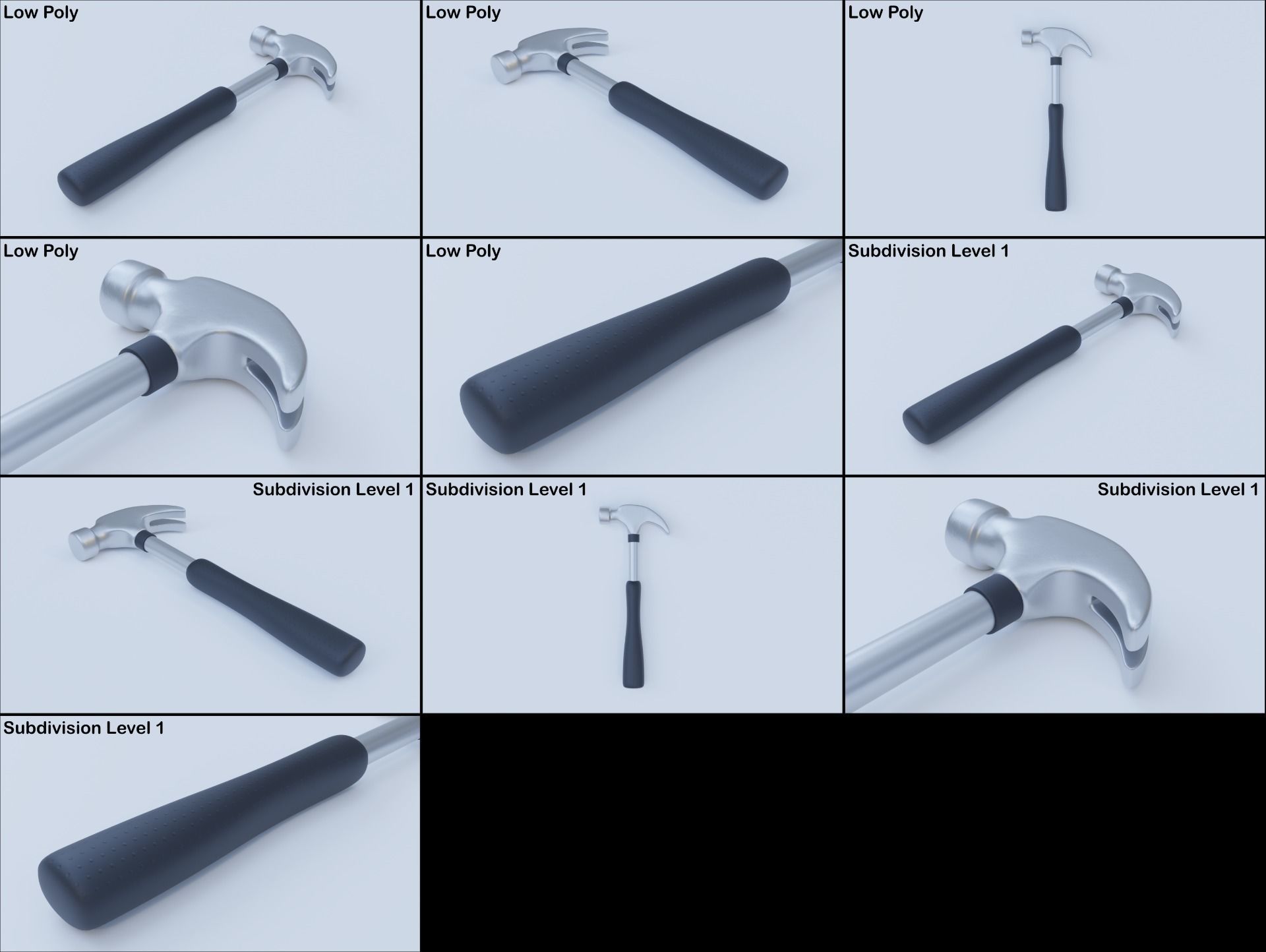 Metal Hammer Low-poly 3D model_13