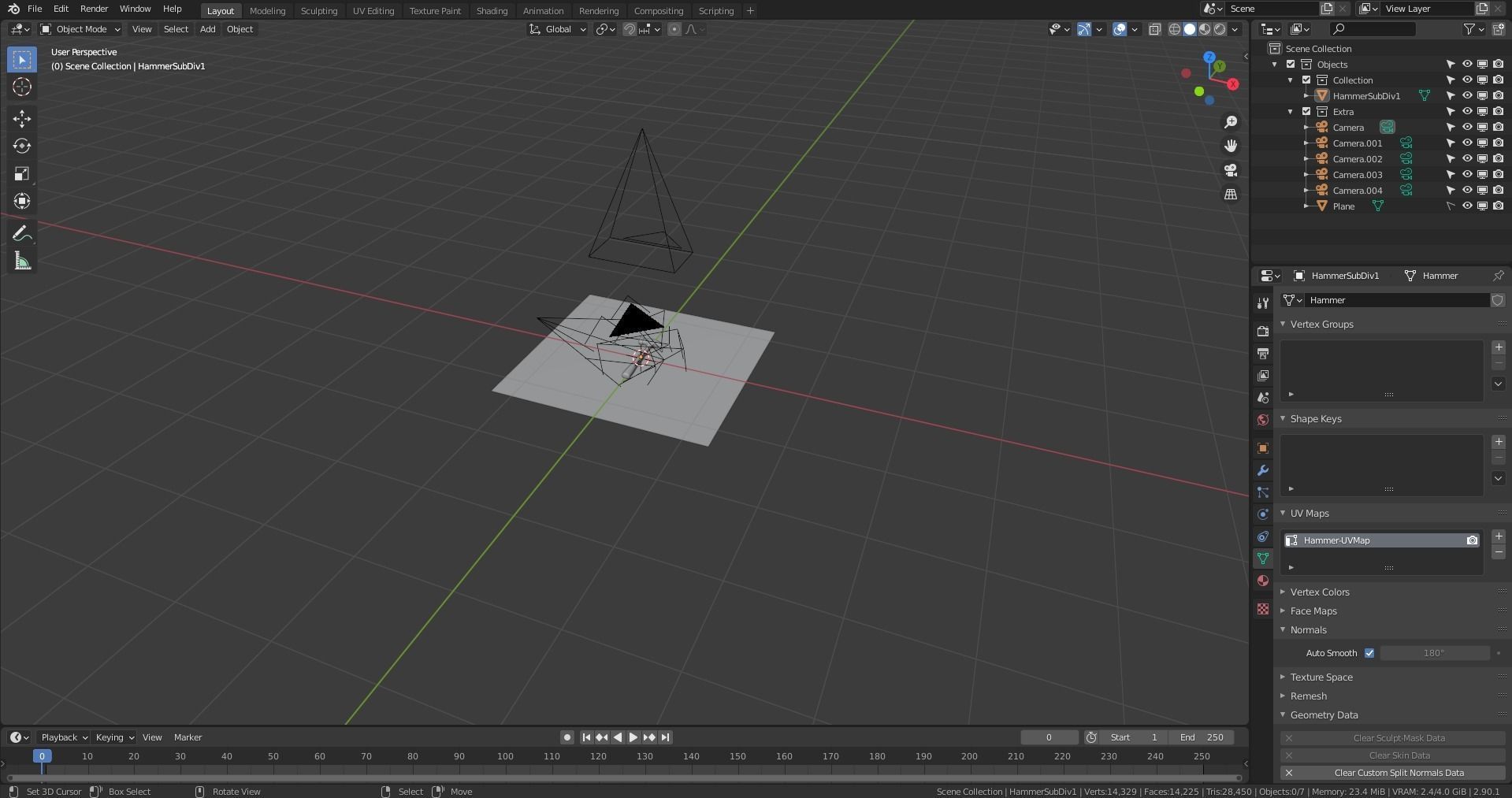 Metal Hammer Low-poly 3D model_25