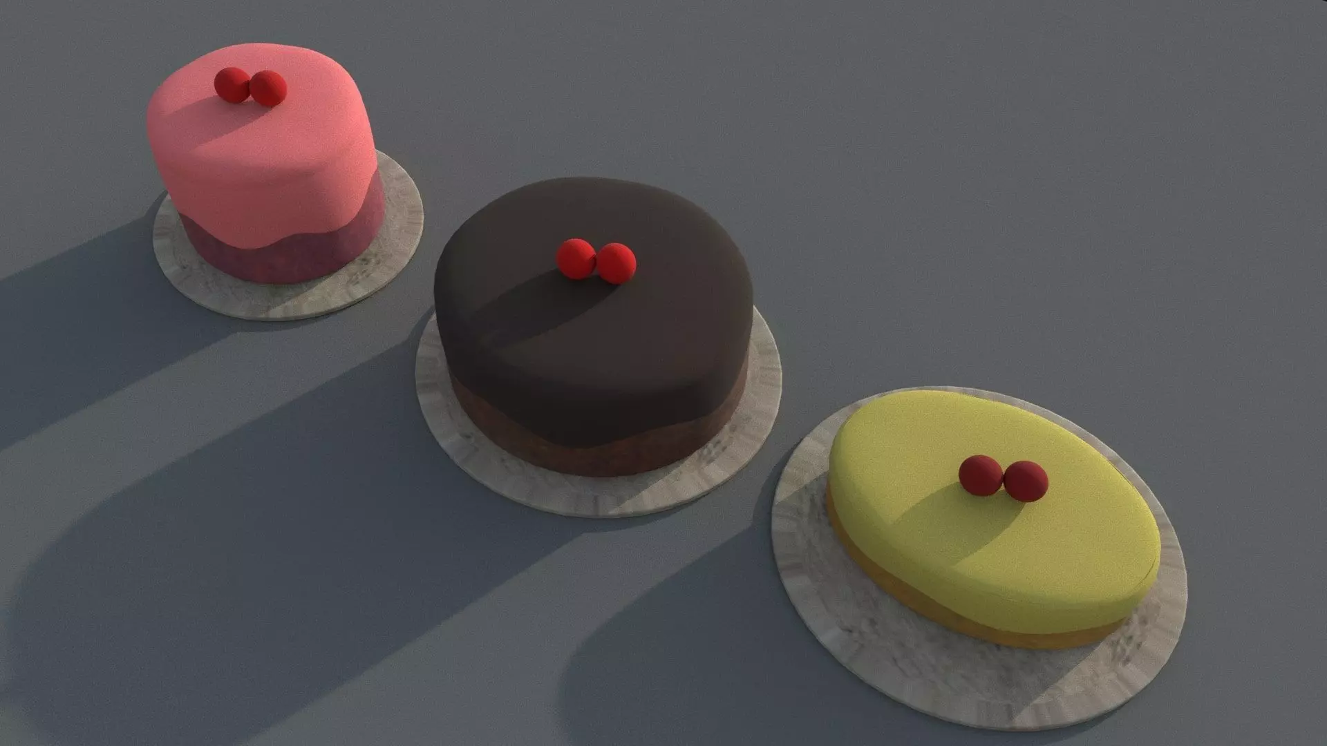 Cakes chocolate cake Low-poly 3D model_0